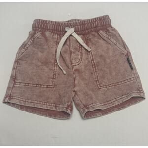 Little Bipsy Toddler Shorts 2-3Y Pink Acid Wash Cotton Drawstring Pockets